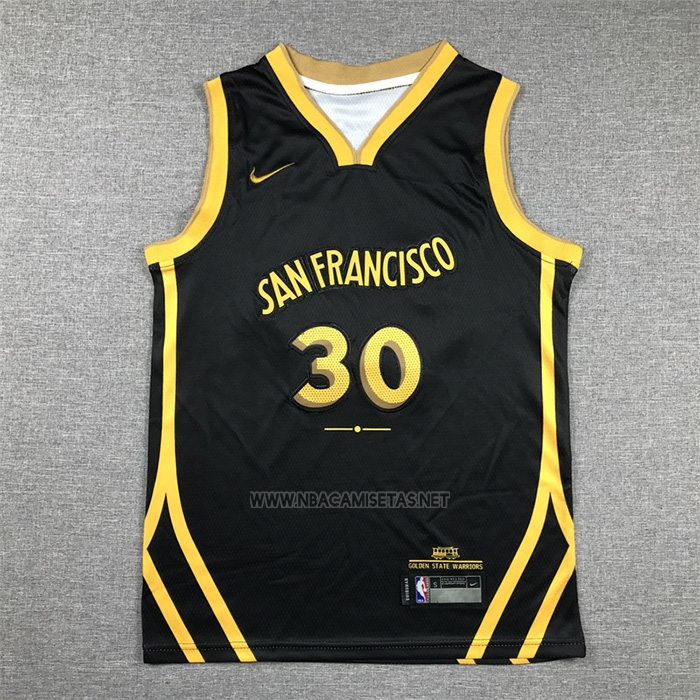 Camiseta Nino Golden State Warriors Stephen Curry NO 30 Ciudad 2023-24 Negro